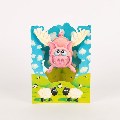 산토로  날으는 돼지 3D 입체카드